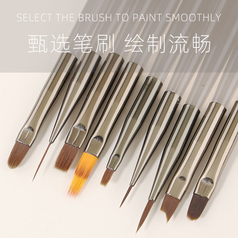 Hand-painted manicure brushes. A whole set.