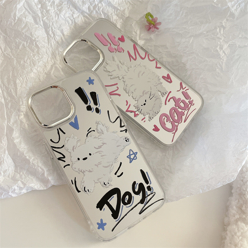 Cute kitten cute puppy phone case